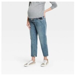 NWT Isabel Maternity jeans womens 12 vintage straight panel medio blue